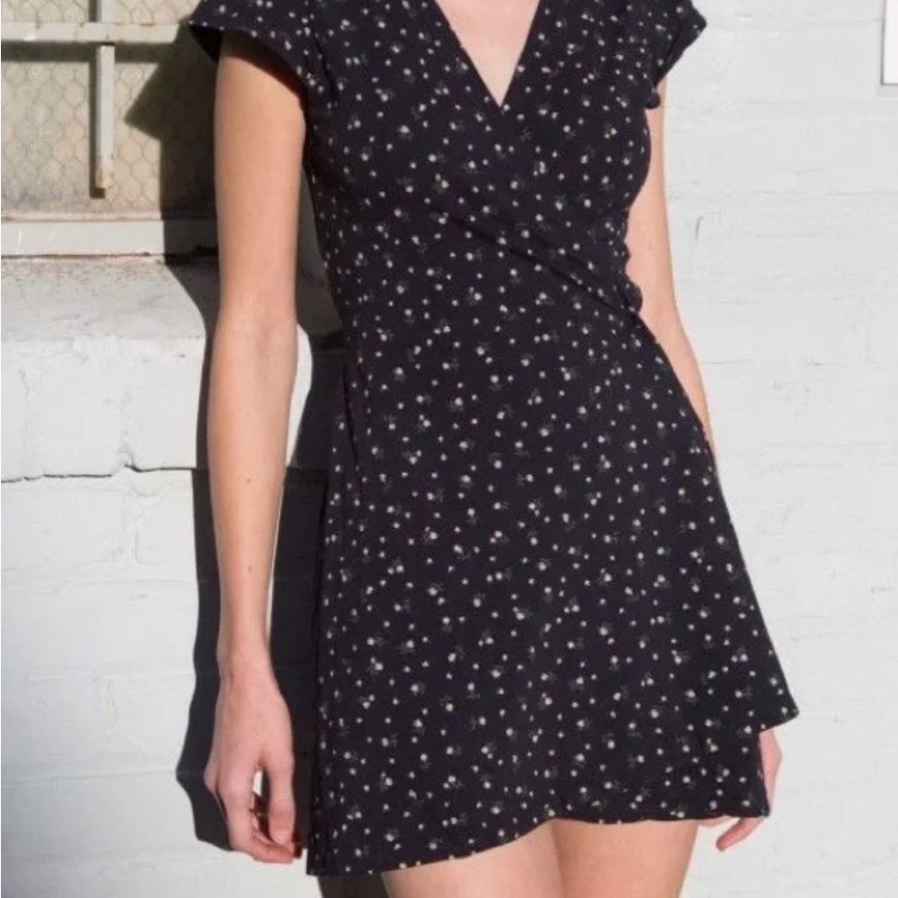Brandy Melville Navy Floral Wrap Dress